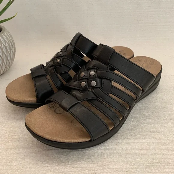 BareTraps Shoes Baretraps Jardin Black Strappy Slide Sandals